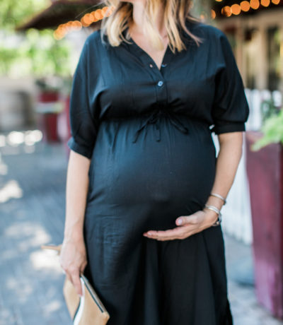Black Midi Dress, Pregnancy Style, Maternity Outfit, Summer Style